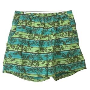 Columbia Omni Shade Blue Green Brown XXL 8 Swim Trunks Bathing Suit Water Short
